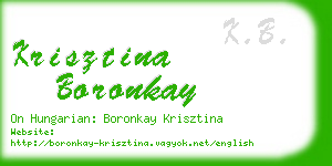 krisztina boronkay business card